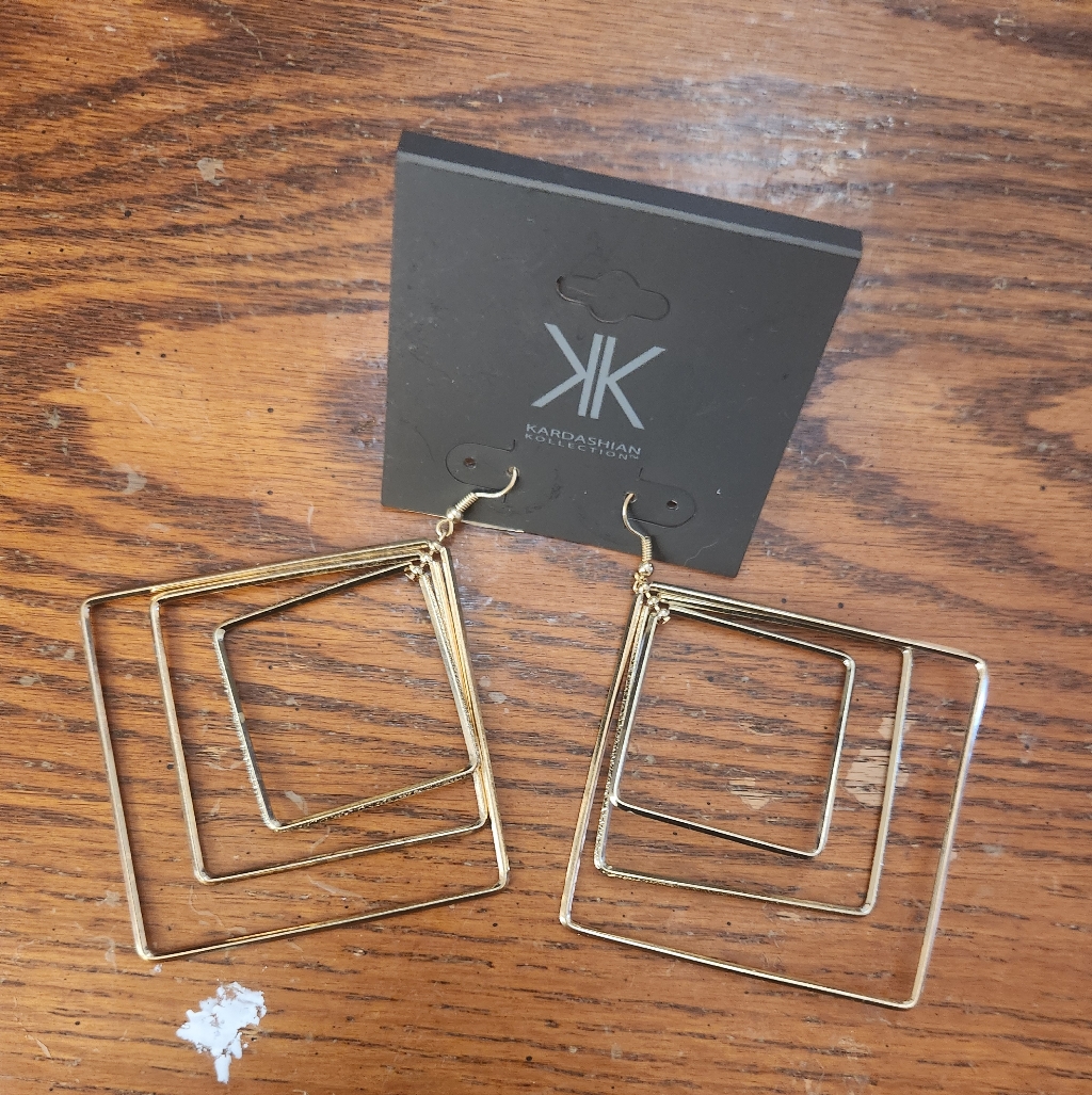 Gold Geometric Earrings 6$